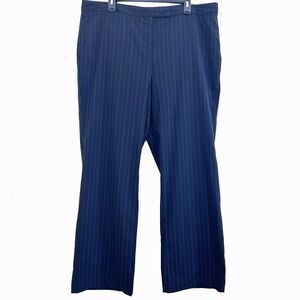 Lane Bryant Black Blue Stripe Dress Pants Size 20 Plus Straight Leg Rayon Pants